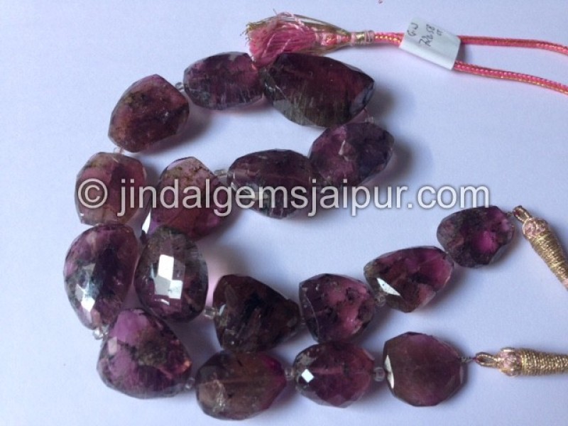 Moss Pink Tourmaline Far Faceted Nuggets Shape Beads